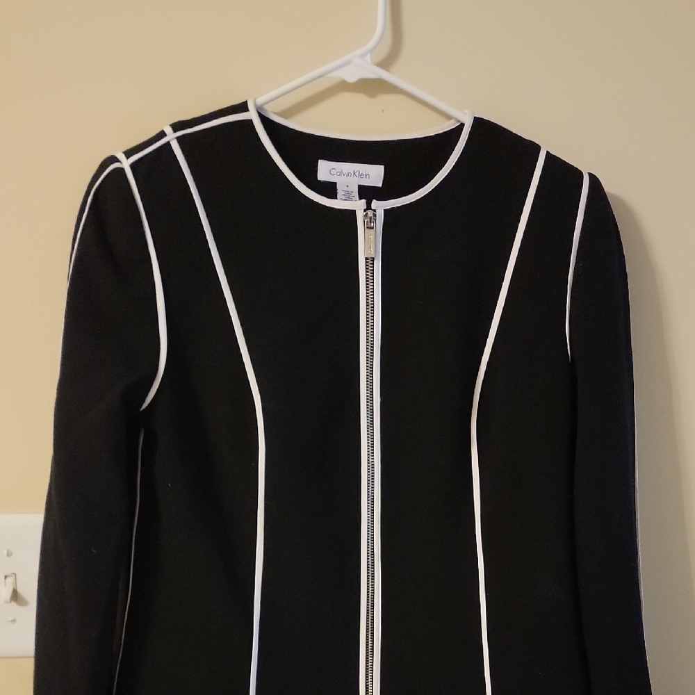 Calvin Klein Black Jacket with White Accents